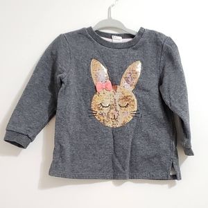 H&M 12-18 Month Sequin Bunny Crew Neck Sweatshirt